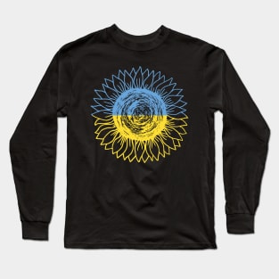 Ukrainian hand-drawn sunflower Long Sleeve T-Shirt